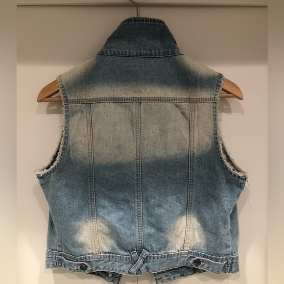 White Crow Denim Distressed Embellished Vest - Picture 4 of 4